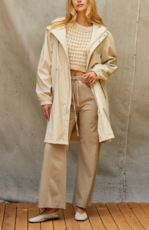Crescent Rain Coat Jacket In Cream