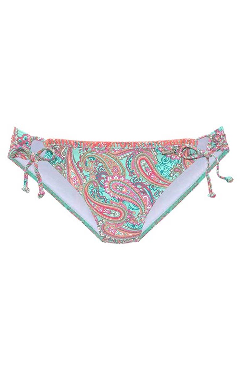 LASCANA Women's Paisley Print Bikini Bottom, Alternate, color, Mint Printed