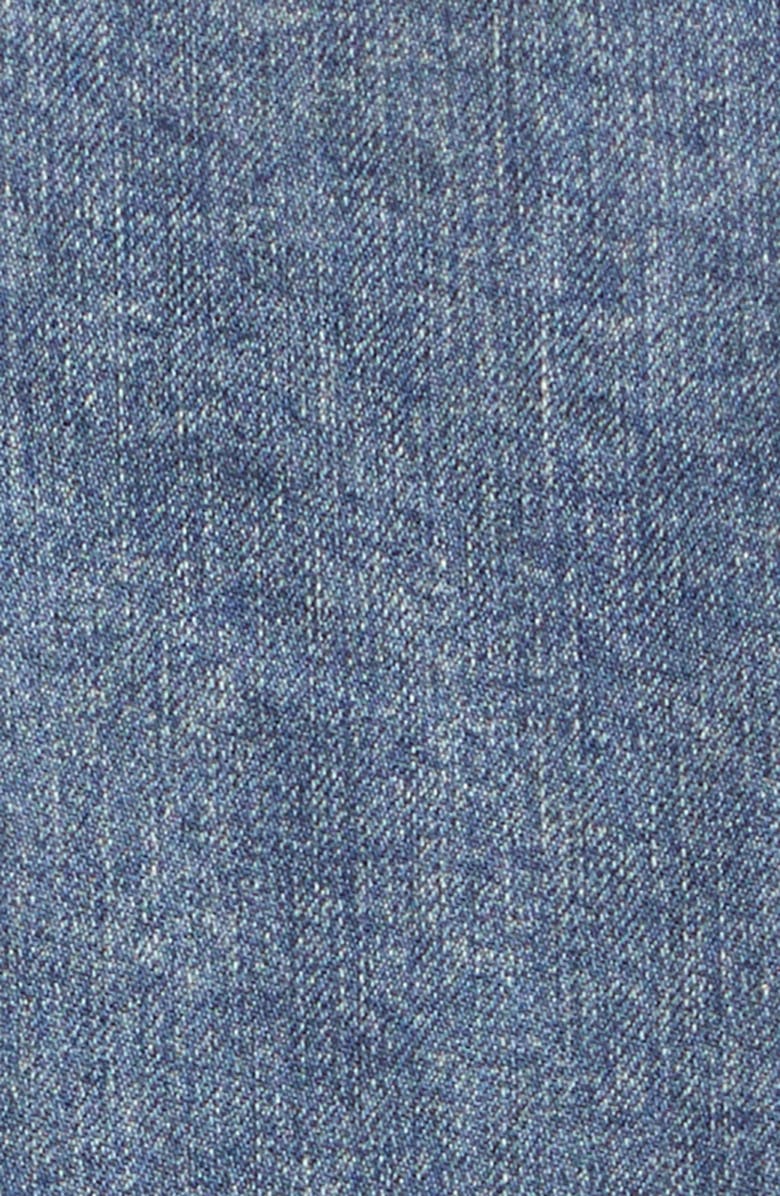 JW Anderson Corduroy Collar Denim Trucker Jacket, Alternate, color, Mid Blue