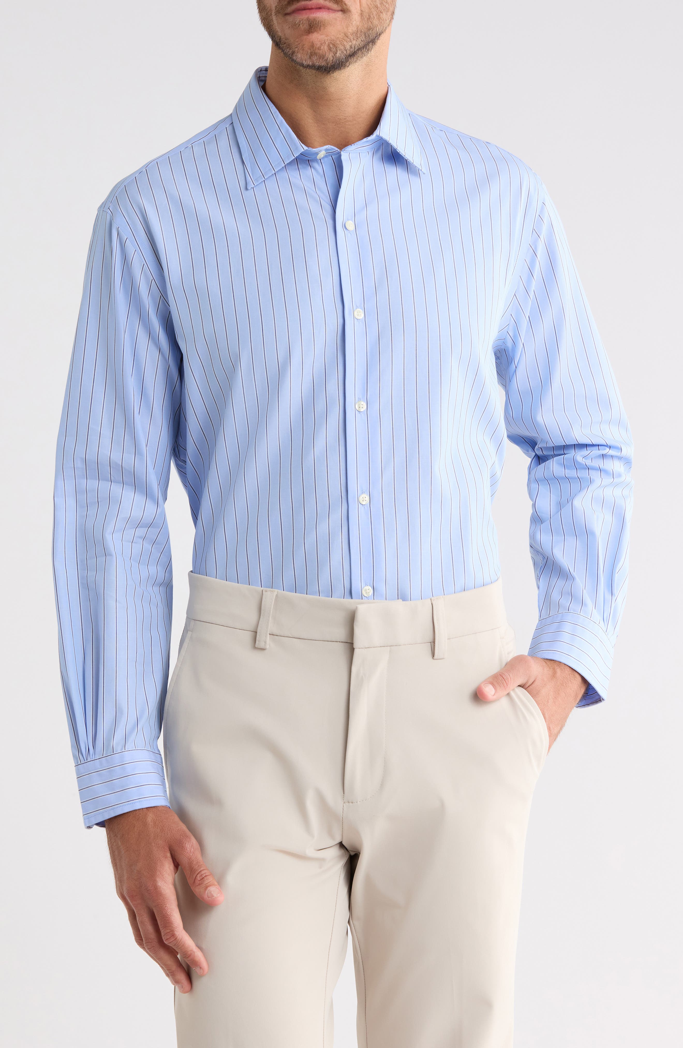 Regular Fit Striped Cotton Button-Down Shirt