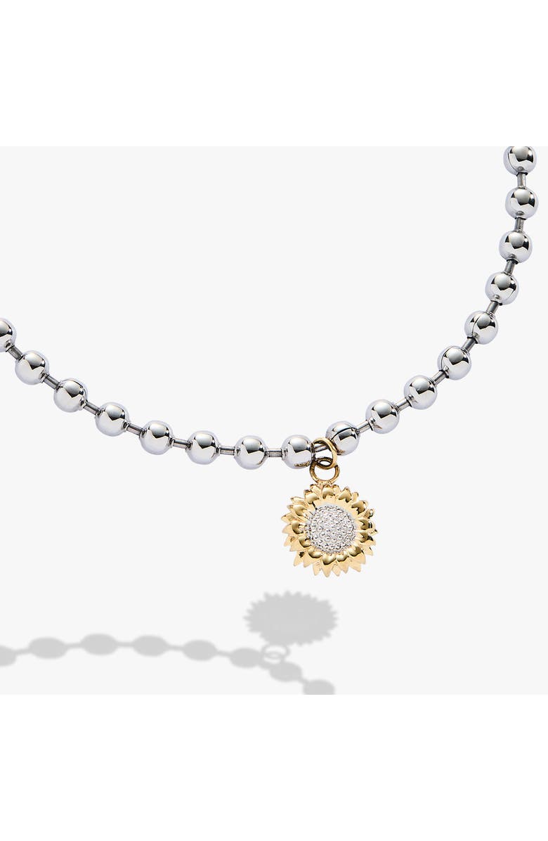 Alex and Ani Sunflower Ball Chain Bracelet, Alternate, color, Two Tone