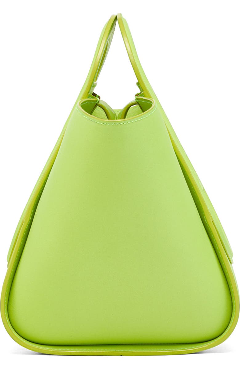 MCM Mini Mode Travia Leather Tote, Alternate, color, Acid Lime