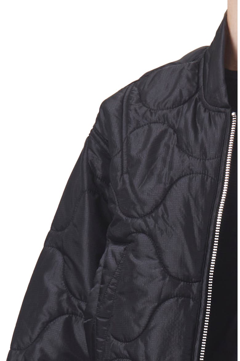 Iona Quilted Nylon Jacket, Alternate, color, BLACK