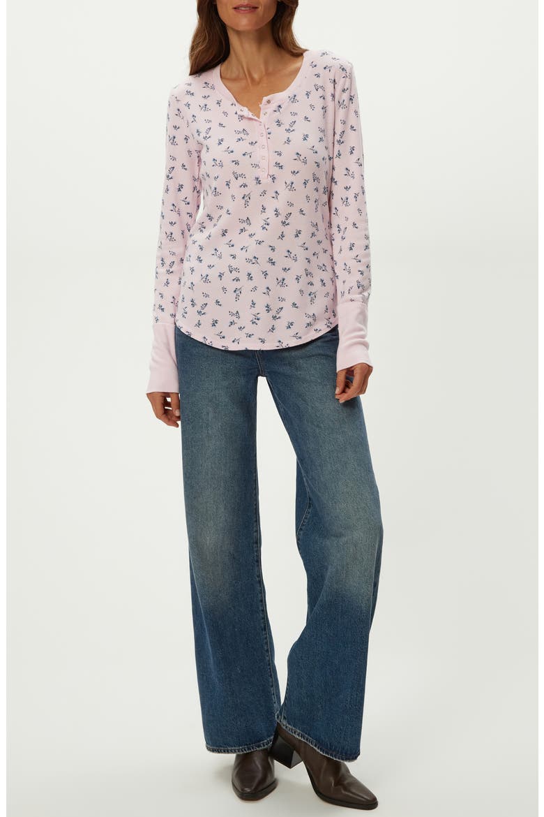 Regan Floral Waffle Knit Henley, Alternate, color, ROSEWATER