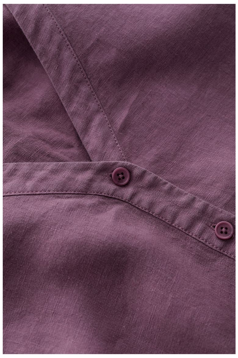 Word Posey Linen Button-Up Dress, Alternate, color, VERBENA