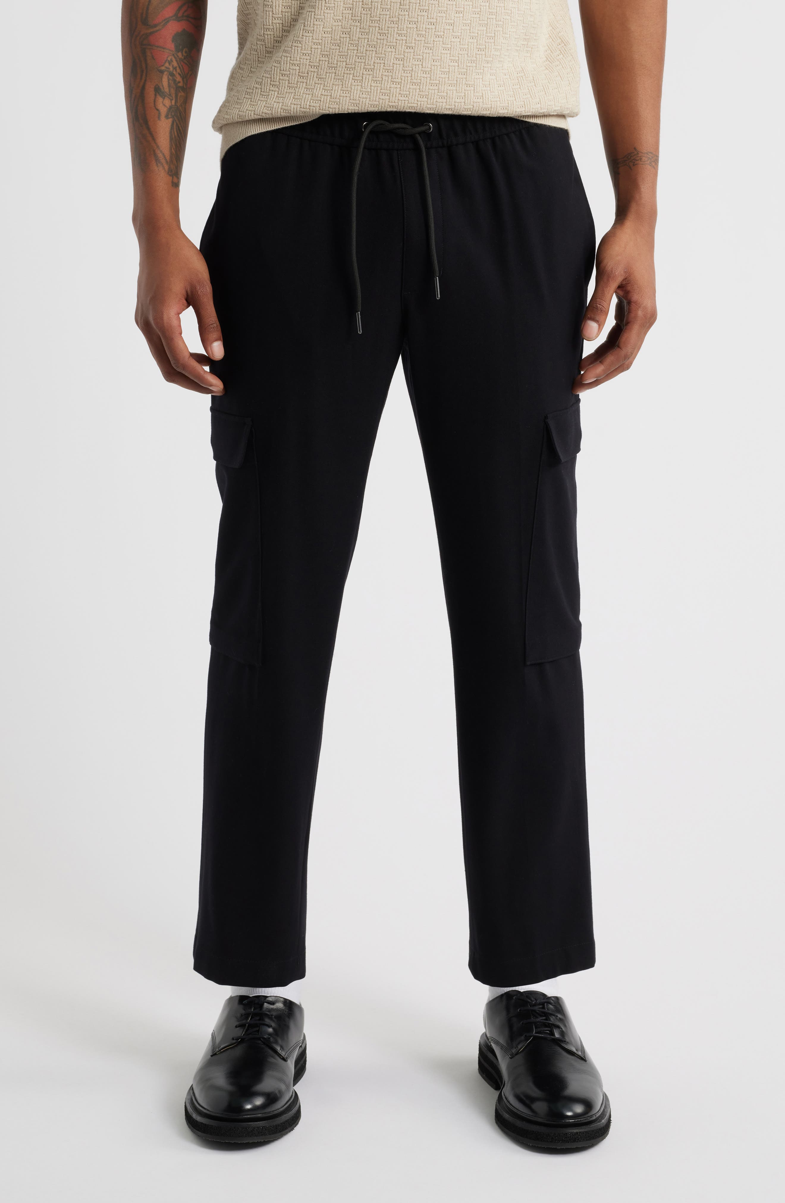 Open Edit Elastic Waist Straight Leg Cargo Pants