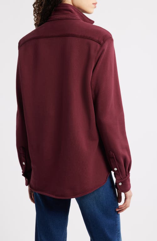 Frank & Eileen Eileen Relaxed Terry Button-up Shirt In Burgundy