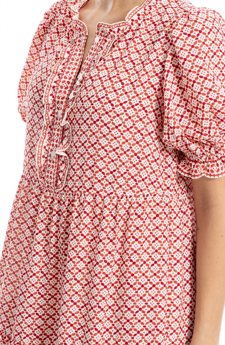 MAX STUDIO Puff Sleeve Tiered Midi Dress, Alternate, color,