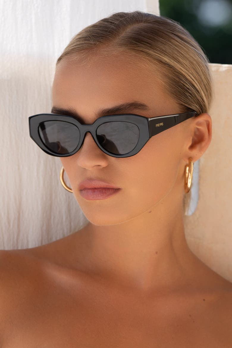 Frankie Cat Eye Sunglasses, Alternate, color, Black