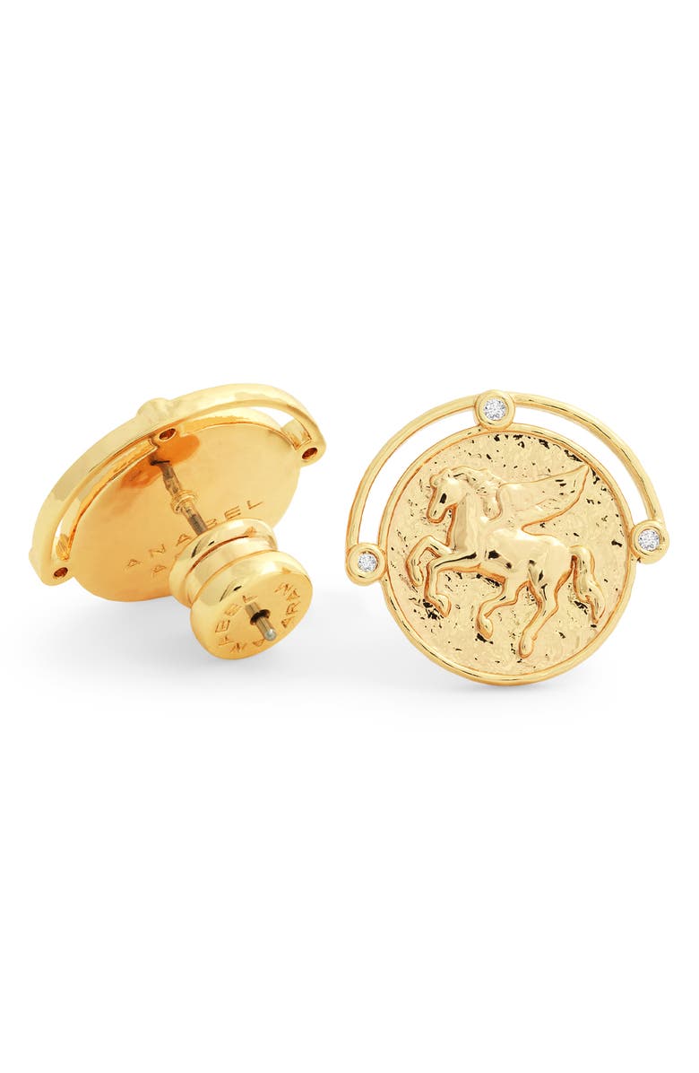 Anabel Aram Jewelry Pegasus Coin, Alternate, color, Gold