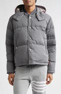 Thom Browne Down Bomber Puffer Jacket with Removable Hood