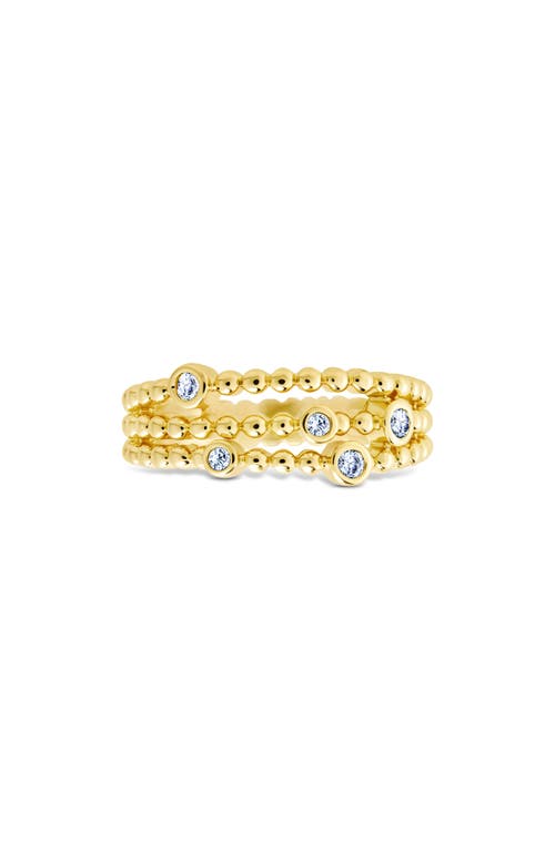 Sterling Forever Ramona Cubic Zirconia Bubble Triple Band Ring In Gold
