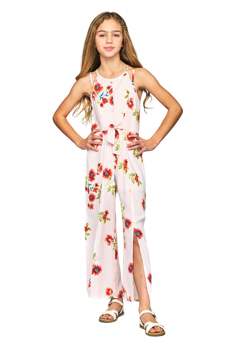 Kids' Floral Jumpsuit, Alternate, color, PINK