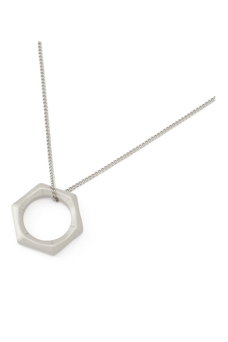 Bamboo Texture Pendant Necklace, Alternate, color, WARM SILVER