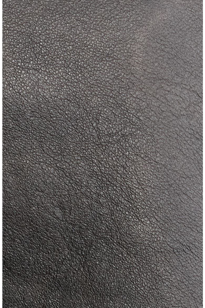 Goat Crack Leather Bomber Jacket, Alternate, color, BLACK