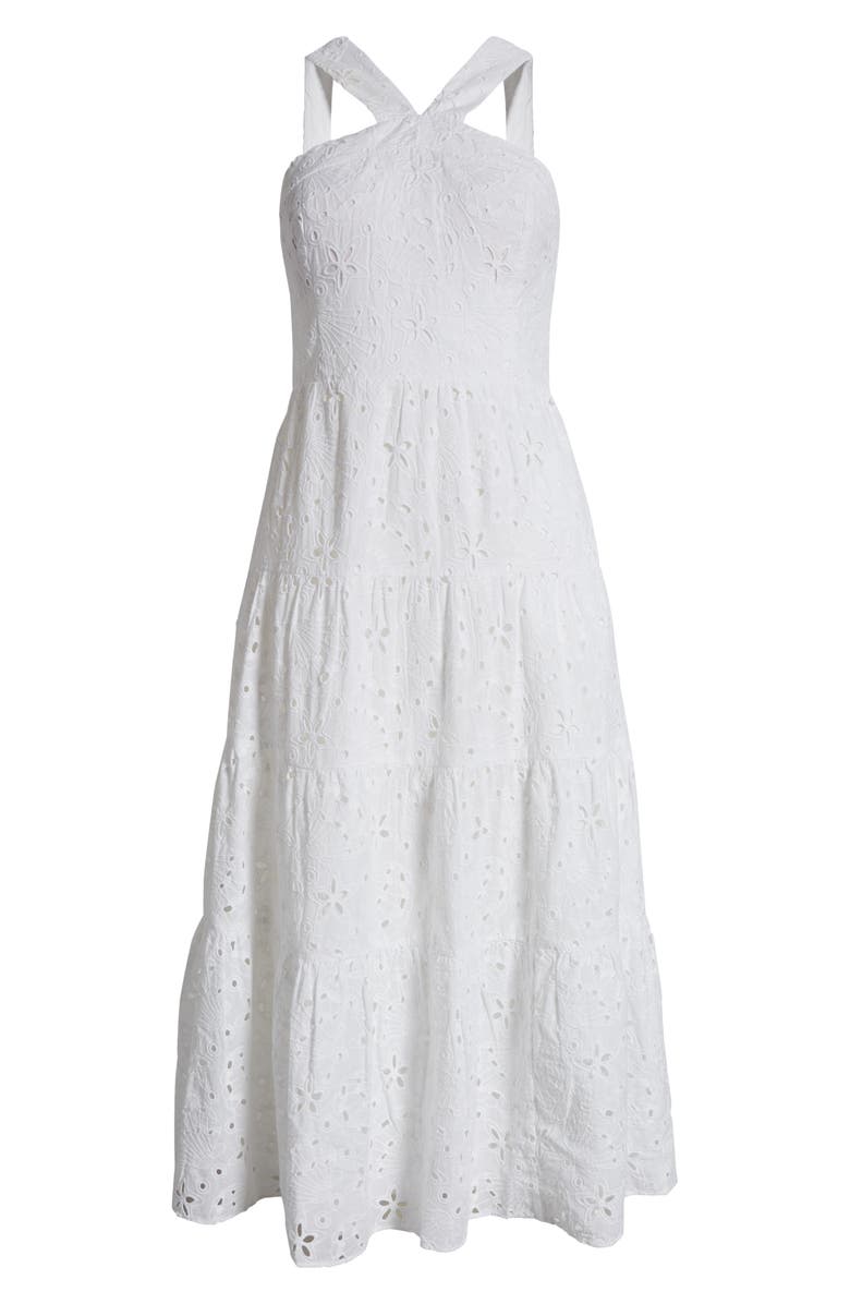 Lilly Pulitzer<sup>®</sup> Jenette Eyelet Embroidered Halter Sundress, Alternate, color, Resort White Sealife Eyelet