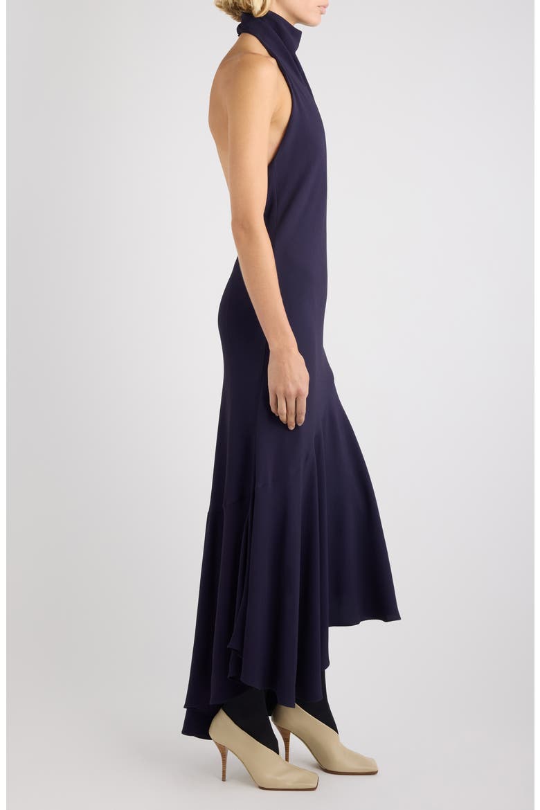 Asymmetric Halter Dress, Alternate, color, AUBERGINE