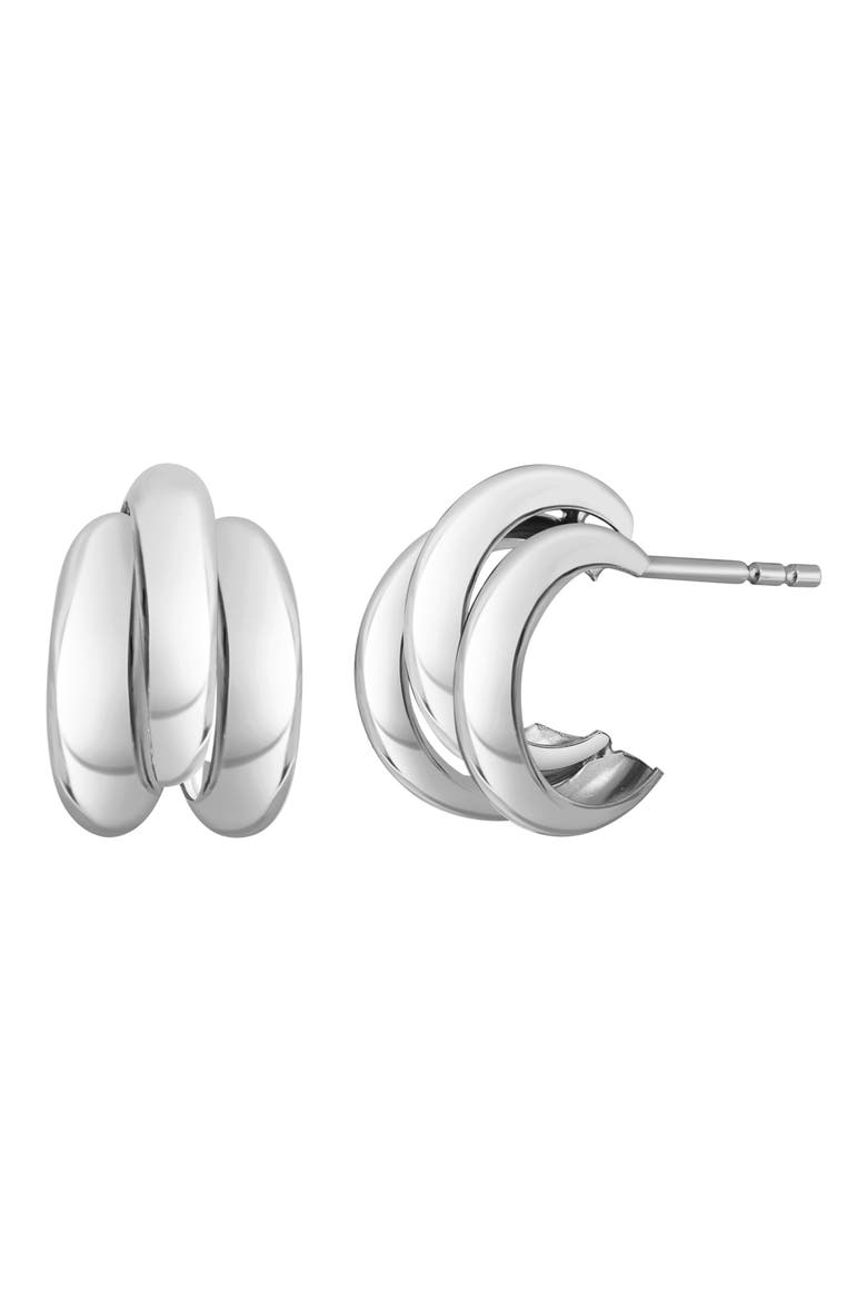14K Hoop Earrings (Nordstrom Exclusive), Main, color, 14K WHITE GOLD