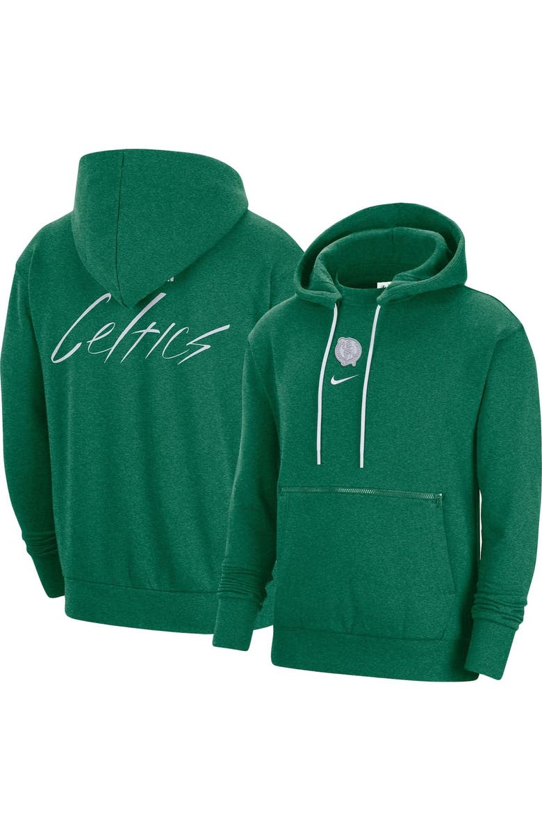 Nike Men's Nike Heather Kelly Green Boston Celtics Courtside Versus Flight Pullover Hoodie, Alternate, color, 