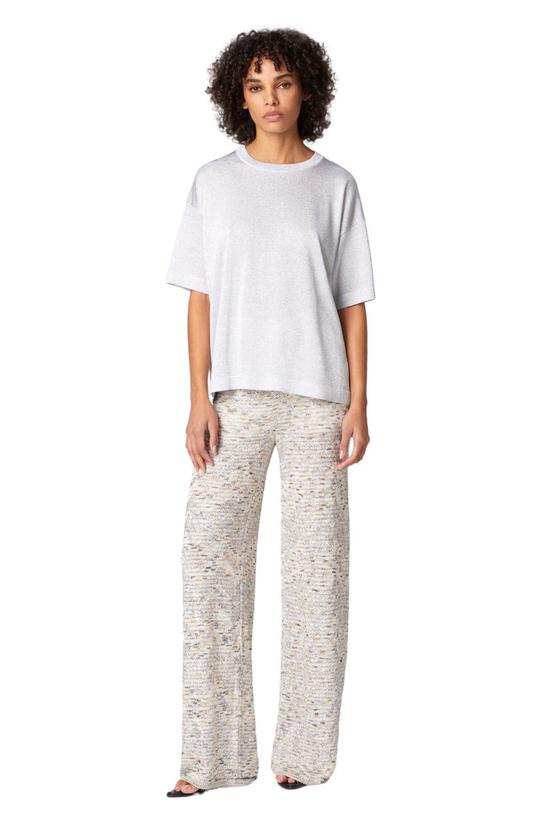 Missoni Oversized Crewneck Sweater In Lamé Viscose With Whetstone Sleeves, Main, color, 