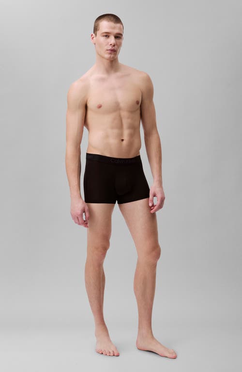 Calvin Klein 3-pack Stretch Modal Trunks In Ub1 Black/black