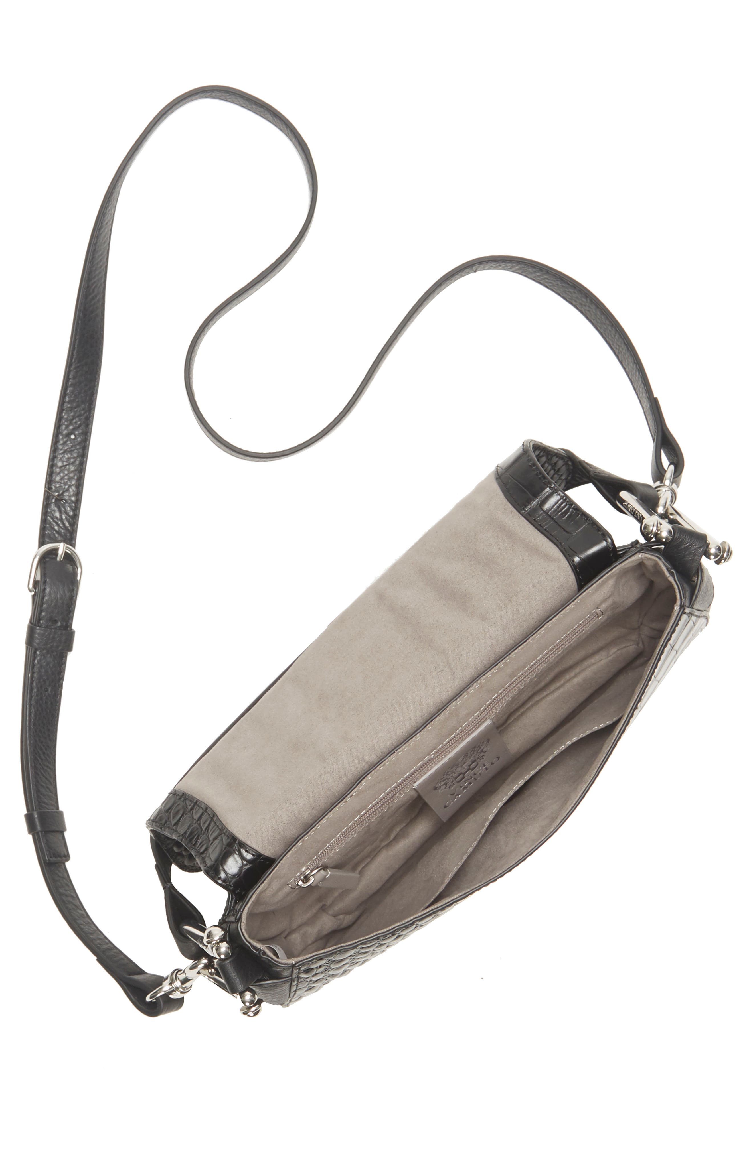 Vince Camuto Tal Croc Embossed Leather Shoulder Bag, Alternate, color, 