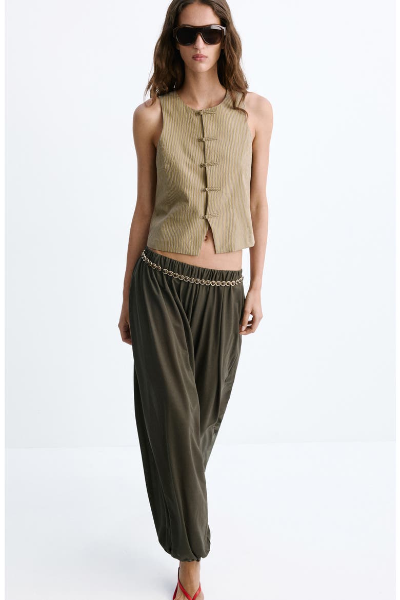 Striped Toggle Vest, Alternate, color, GREEN