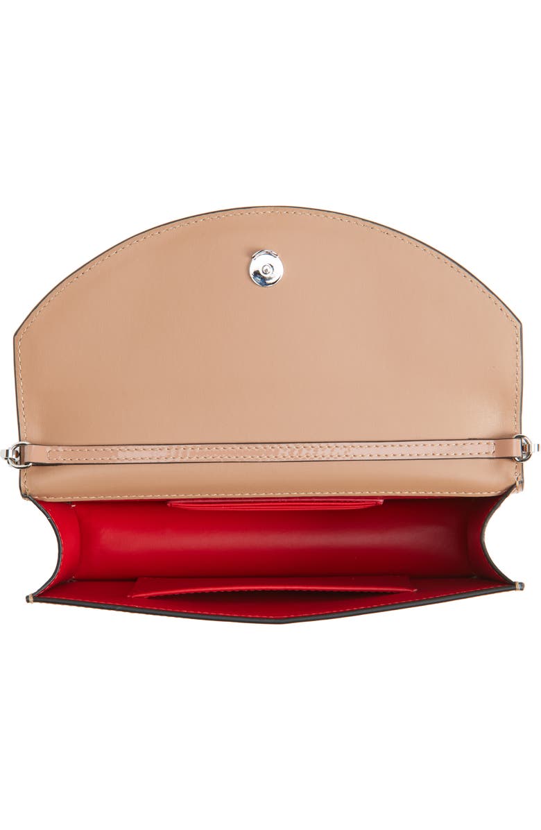 Christian Louboutin Loubi54 Patent Leather Clutch, Alternate, color, Nude/ Silver