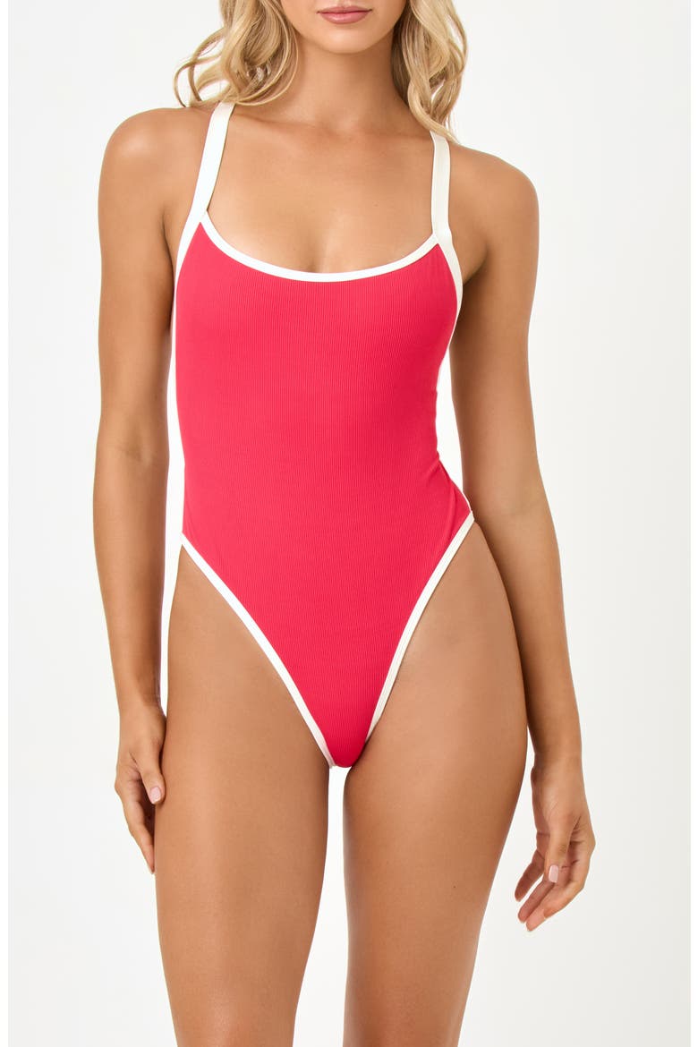Baewatch Colorblock Trim Ribbed One-Piece Swimsuit video