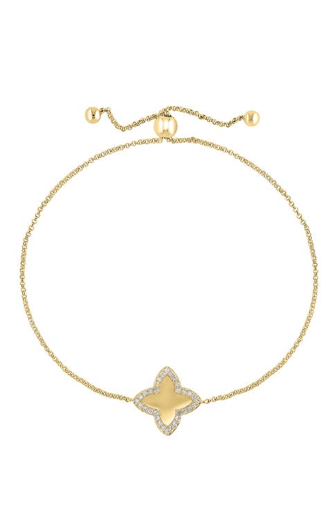 Diamond Clover Bracelet in 14K Yellow Gold