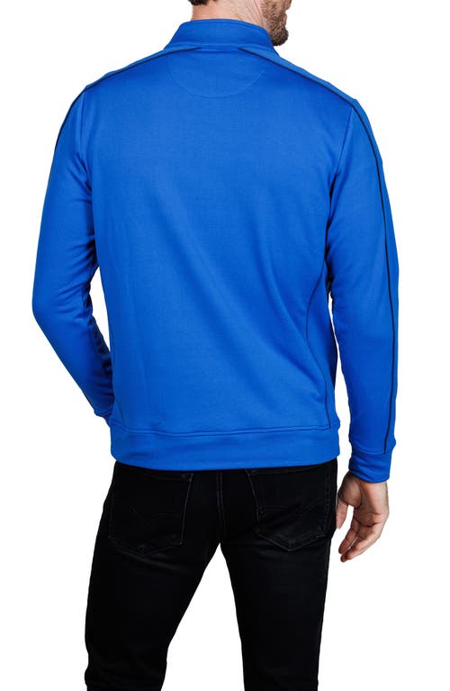 Tailorbyrd Textured Performance Quarter Zip Pullover In Blue