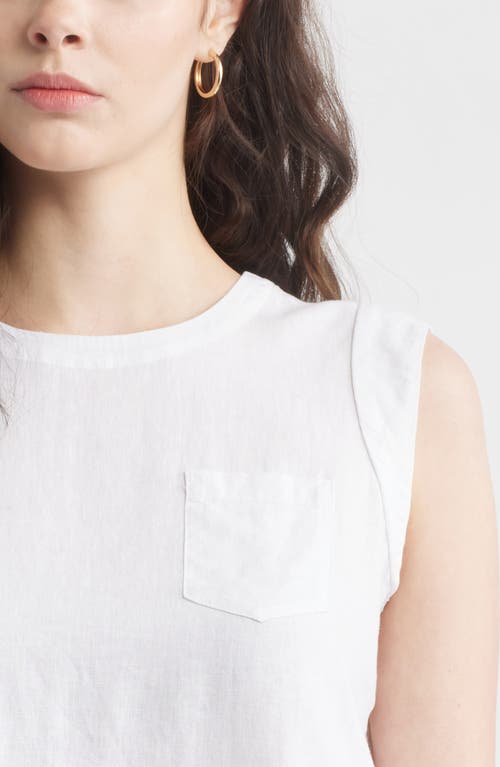 Caslonr Caslon(r) Cap Sleeve Linen Blend Top