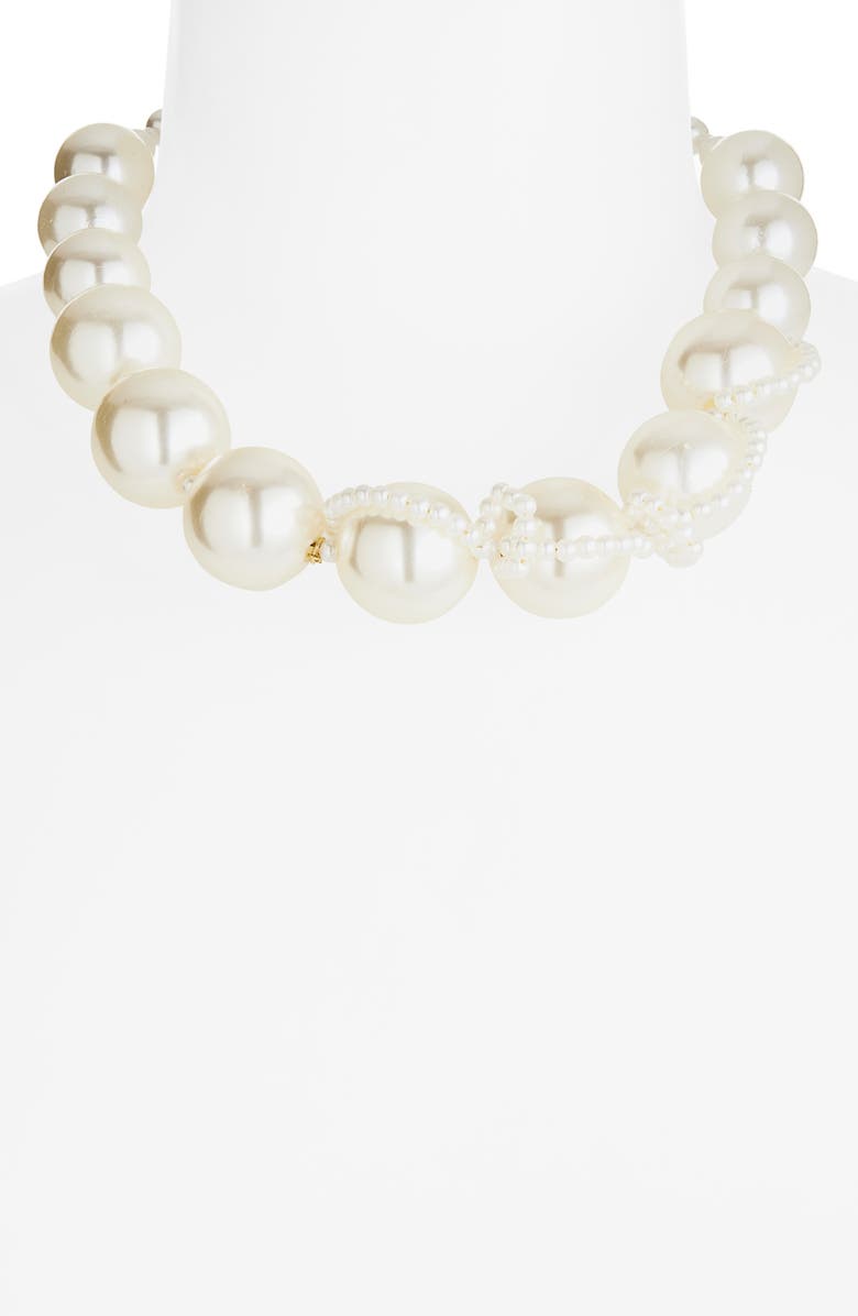 COMPLETEDWORKS Faux Pearl Necklace, Alternate, color, 18Ct Gold Plated