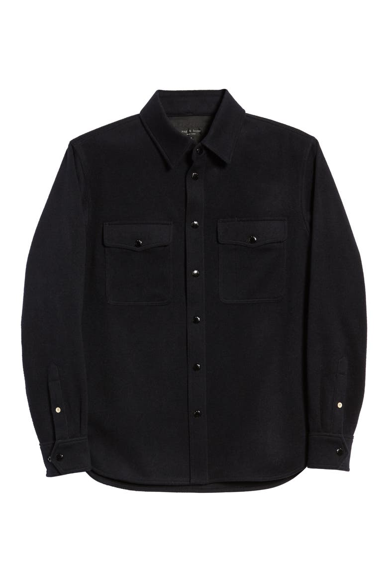 Jack Slim Fit Wool Blend Shirt Jacket, Alternate, color, NAVY/BLACK