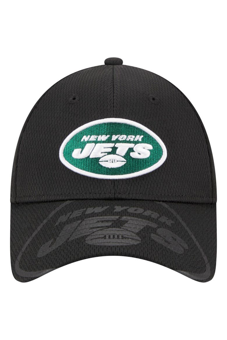 Men's New Era Black New York Jets Top Visor 9FORTY Adjustable Hat, Alternate, color, Black