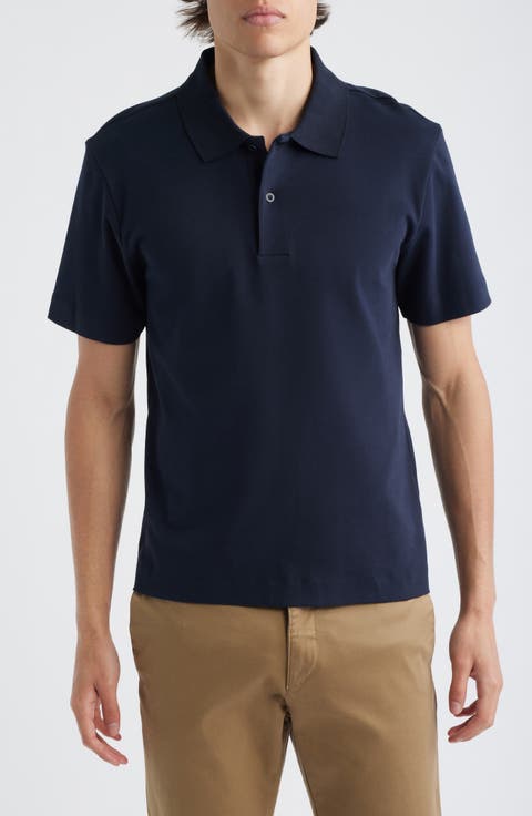 Peach Cotton Jersey Polo Shirt