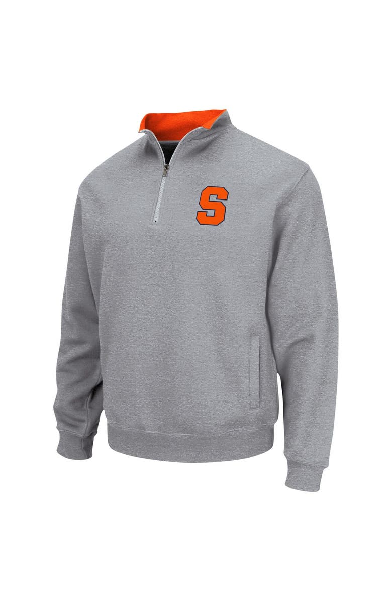COLOSSEUM Men's Colosseum Heathered Gray Syracuse Orange Tortugas Team Logo Quarter-Zip Jacket, Alternate, color, Heather Gray