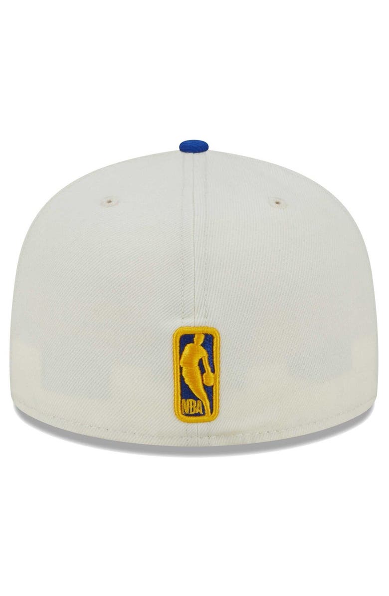 New Era Men's New Era Cream Golden State Warriors Piped Pop Panel 59FIFTY Fitted Hat, Alternate, color, Cream