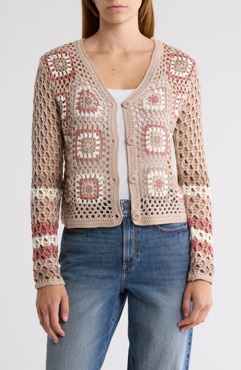 Striped Sleeve Patchwork Cardigan