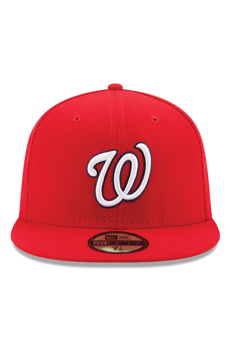 New Era Youth New Era Red Washington Nationals Authentic Collection On-Field Game 59FIFTY Fitted Hat, Alternate, color,