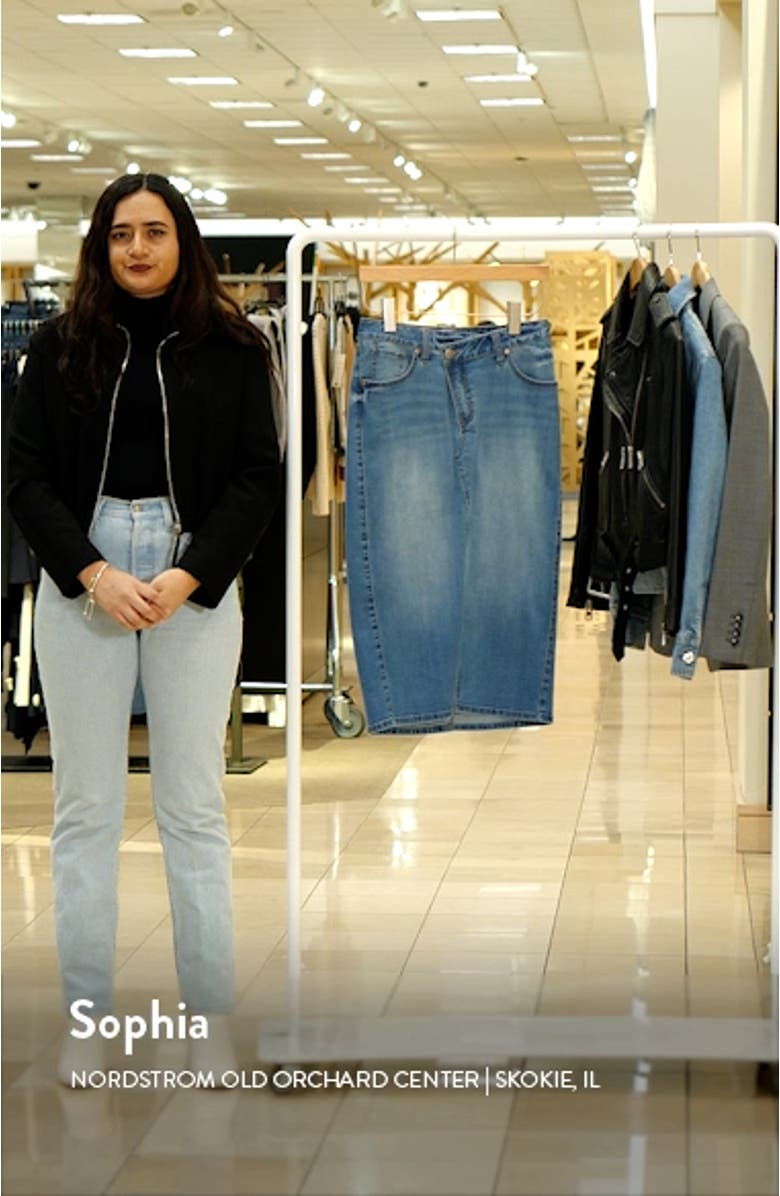Crossover Waist Denim Skirt, sales video thumbnail
