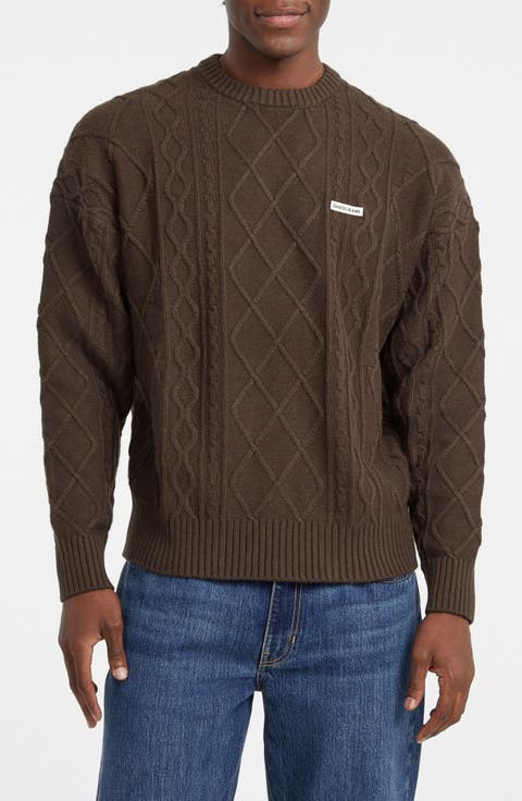 Organic Cotton Blend Cable Sweater