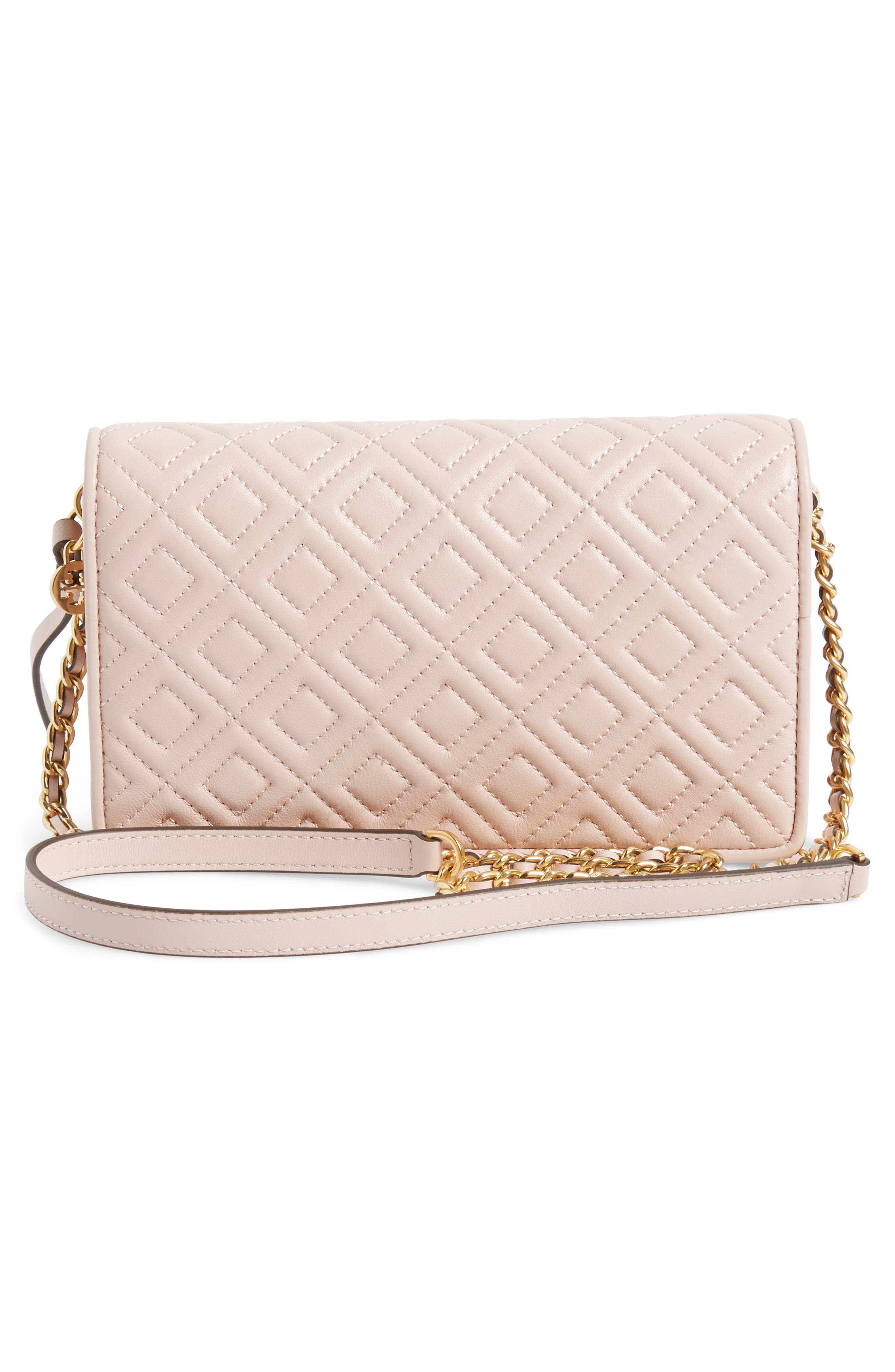 Fleming Leather Wallet/Crossbody, Alternate, color, SHELL PINK
