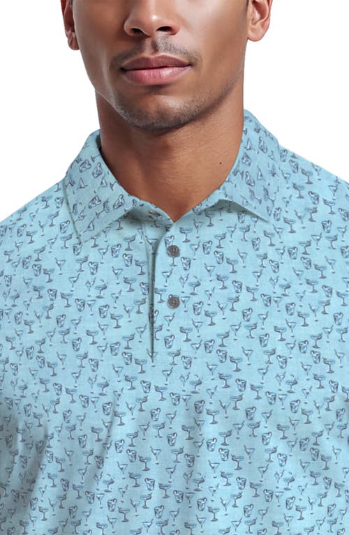 Jack Nicklaus Drinks Conversation Golf Polo In Blue