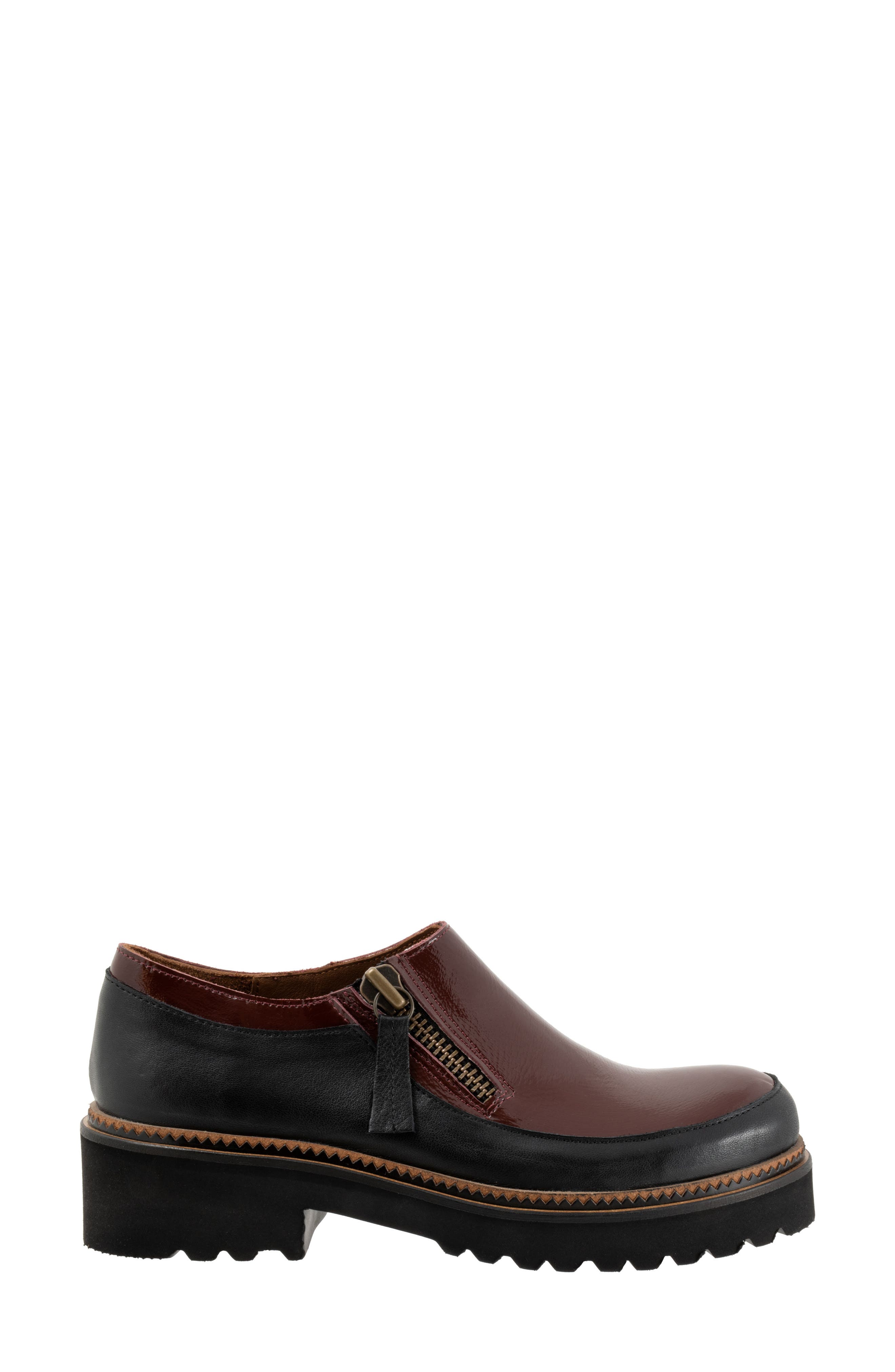 Amelia Zip-Up Loafer, Alternate, color, BORDEAUX PATENT