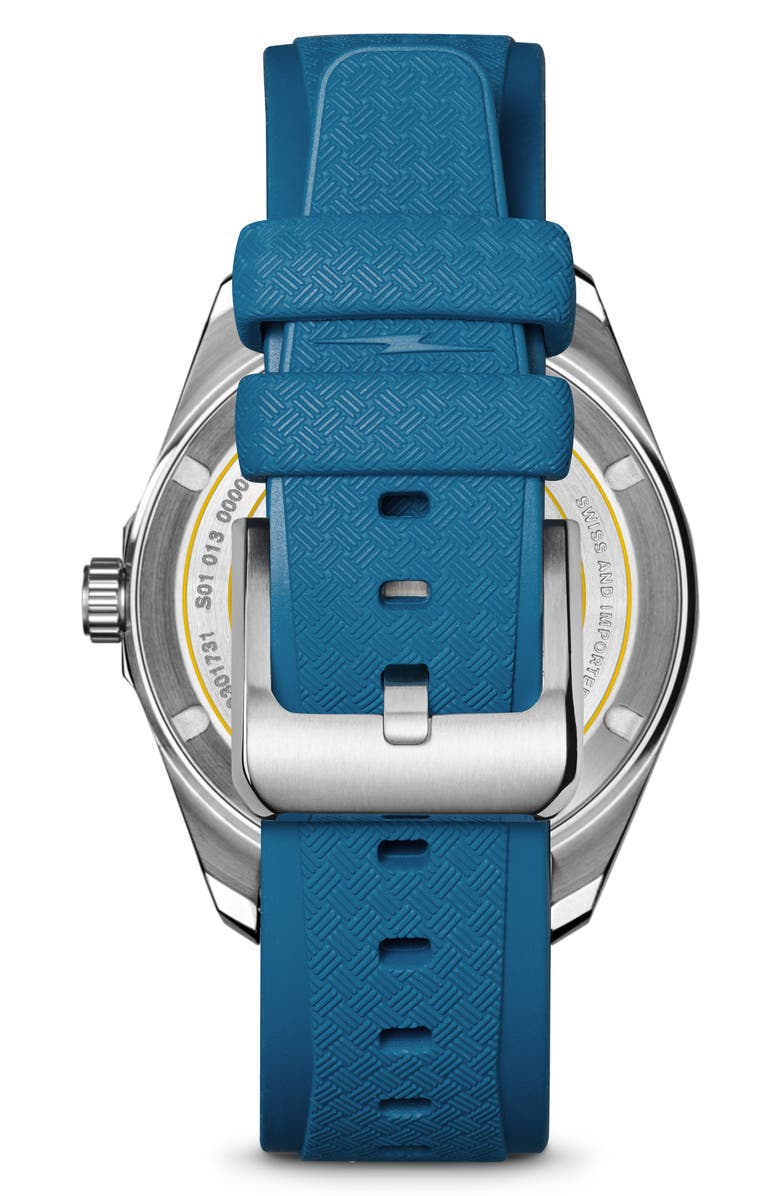 Shinola Duck Rubber Strap Watch, 40mm, Alternate, color, Blue
