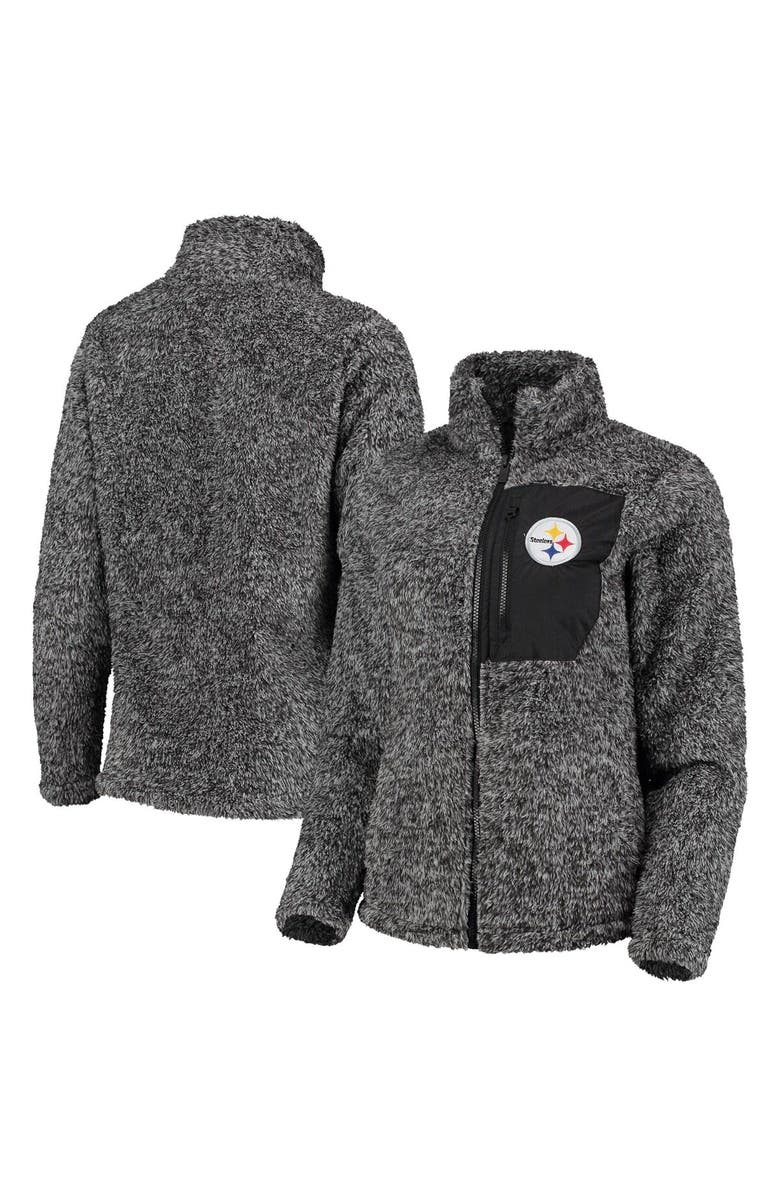 Outerstuff Juniors Black Pittsburgh Steelers Intercepting Teddy Full-Zip Jacket, Alternate, color, 