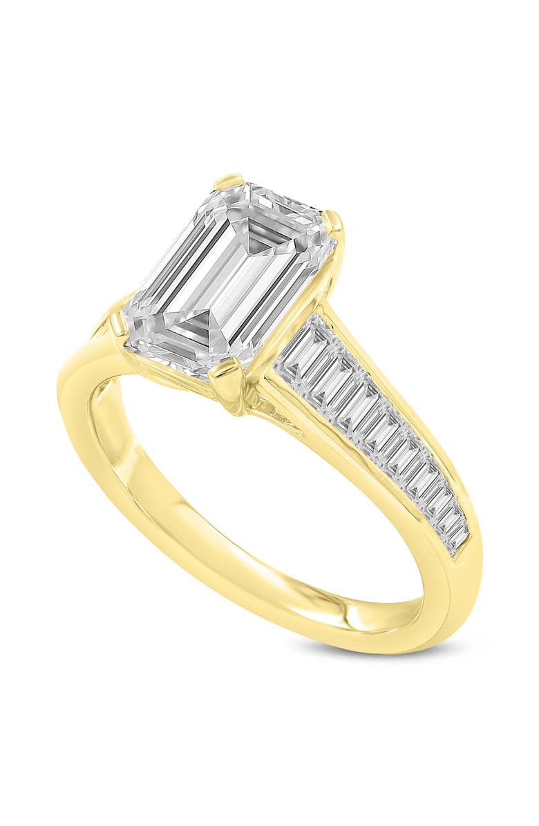LuvMyJewelry Eris 14K Gold Emerald Lab Grown Diamond Engagement Ring - 3.2 Ct, Main, color, 14K Yellow Gold