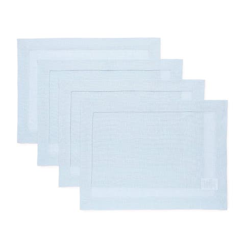 Linen Placemats - Classic Hemstitch, 14" x 19" Inch