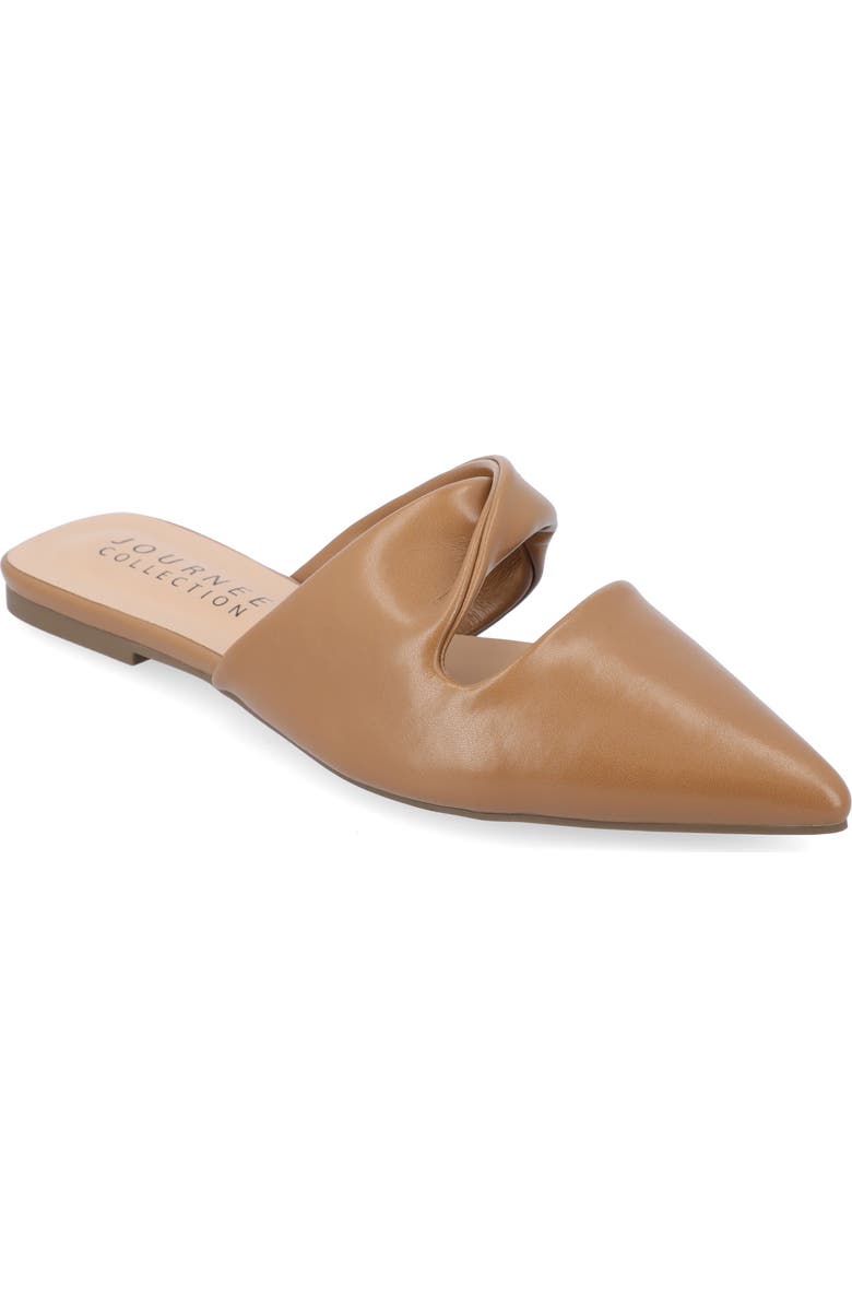 Journee Collection Enniss Flat Mule, Main, color, Brown